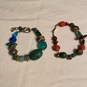 Turquoise and Multicolor Beaded Bracelet Set